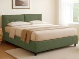 Letto Singolo Verde Sfoderabile Contenitore, Dimensione Materasso 90x200 cm - Nocara