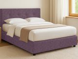 Letto Singolo Viola Lilla Sfoderabile Contenitore, Dimensione Materasso 90x190 cm - Fiumalbo