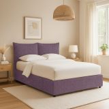 Letto Singolo Viola Lilla Sfoderabile Contenitore, Dimensione Materasso 90x190 cm - Rosora