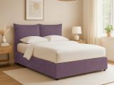 Letto Singolo Viola Lilla Sfoderabile Contenitore, Dimensione Materasso 90x190 cm - Rosora