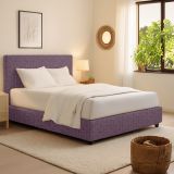 Letto Singolo Viola Lilla Sfoderabile Contenitore, Dimensione Materasso 90x190 cm - Sinio