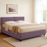 Letto Singolo Viola Lilla Sfoderabile Contenitore, Dimensione Materasso 90x190 cm - Stazzano