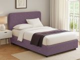 Letto Singolo Viola Lilla Sfoderabile Contenitore, Dimensione Materasso 90x190 cm - Supino