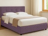 Letto Singolo Viola Lilla Sfoderabile Contenitore, Dimensione Materasso 90x200 cm - Cerzeto