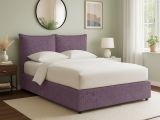 Letto Singolo Viola Lilla Sfoderabile Contenitore, Dimensione Materasso 90x200 cm - Lapedona