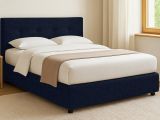 Letto Singolo Viola Scuro Sfoderabile Contenitore, Dimensione Materasso 90x190 cm - Fiumalbo