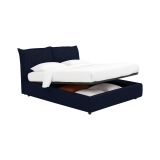Letto Singolo Viola Scuro Sfoderabile Contenitore, Dimensione Materasso 90x190 cm - Rosora