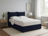 Letto Singolo Viola Scuro Sfoderabile Contenitore, Dimensione Materasso 90x190 cm - Rosora
