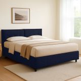 Letto Singolo Viola Scuro Sfoderabile Contenitore, Dimensione Materasso 90x190 cm - Stazzano
