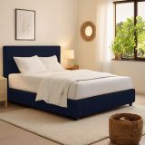 Letto Singolo Viola Scuro Sfoderabile Contenitore, Dimensione Materasso 90x200 cm - Iudica