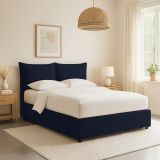 Letto Singolo Viola Scuro Sfoderabile Contenitore, Dimensione Materasso 90x200 cm - Lapedona