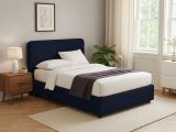 Letto Singolo Viola Scuro Sfoderabile Contenitore, Dimensione Materasso 90x200 cm - Serrone
