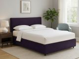 Letto Singolo Viola Sfoderabile Contenitore, Dimensione Materasso 90x190 cm - Quisquina