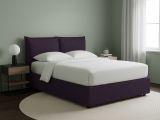 Letto Singolo Viola Sfoderabile Contenitore, Dimensione Materasso 90x190 cm - Rosora