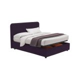Letto Singolo Viola Sfoderabile Contenitore, Dimensione Materasso 90x190 cm - Supino