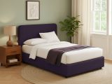 Letto Singolo Viola Sfoderabile Contenitore, Dimensione Materasso 90x190 cm - Supino