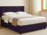 Letto Singolo Viola Sfoderabile Contenitore, Dimensione Materasso 90x200 cm - Cerzeto