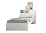 Letto singoloCadini, Sommier per camera da letto, Giroletto per stanza, Struttura porta materasso, 99x218 h96 cm, Bianco
