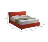 Letto un posto contenitore arancione 100x220cm in metallo - Bruino