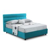 Letto un posto contenitore azzurro 97x218cm rete inclusa - Brez