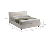 Letto un posto contenitore beige 100x220cm in metallo - Bruino