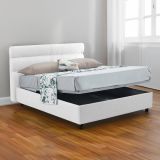 Letto un posto contenitore bianco 97x218cm rete inclusa - Brez