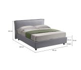 Letto un posto contenitore grigio 100x220cm in metallo - Bruino