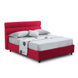 Letto un posto contenitore rosso 97x218cm rete inclusa - Brez