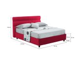 Letto un posto contenitore rosso 97x218cm rete inclusa - Brez