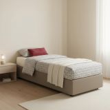 Letto una piazza con contenitore tortora 105x215 - Ayla