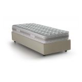 Letto una piazza contenitore beige 105x205cm sfoderabile - Addison