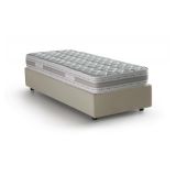 Letto una piazza contenitore beige 105x215cm rivestimento in tessuto - Aribal