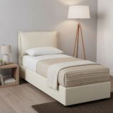 Letto una piazza contenitore beige 95x215cm moderno - Azzurrino