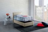Letto una piazza contenitore beige 95x215cm rivestimento in tessuto - Boudicca