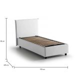 Letto una piazza contenitore bianco 105x205cm moderno - Ajan