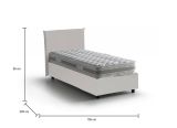 Letto una piazza contenitore bianco 105x205cm rivestimento in ecopelle - Bernarda