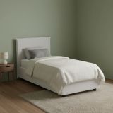 Letto una piazza contenitore bianco 105x205cm rivestito in ecopelle - UmmHakim