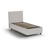 Letto una piazza contenitore bianco 105x205cm rivestito in ecopelle - UmmHakim