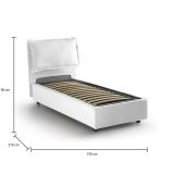 Letto una piazza contenitore bianco 105x215cm moderno - Abroghat