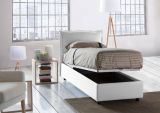 Letto una piazza contenitore bianco 105x215cm moderno - Abroghat