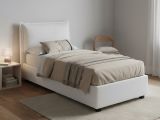 Letto una piazza contenitore bianco 105x215cm moderno - Abroghat