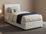 Letto una piazza contenitore bianco 105x215cm rivestimento in tessuto - Alison