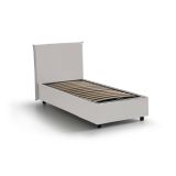 Letto una piazza contenitore bianco 105x215cm rivestito in ecopelle - ArtemisiaI