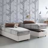Letto una piazza contenitore bianco 105x215cm sfoderabile - Acetico
