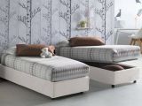 Letto una piazza contenitore bianco 105x215cm sfoderabile - Acetico