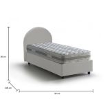 Letto una piazza contenitore bianco 95x205cm comodo - Parco