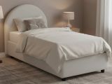 Letto una piazza contenitore bianco 95x205cm sfoderabile - Cirilla