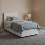 Letto una piazza contenitore bianco 95x215cm adatto per materasso 80x200 cm - Atelmo
