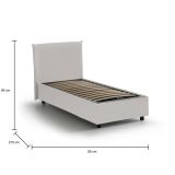 Letto una piazza contenitore bianco 95x215cm adatto per materasso 80x200 cm - Atelmo