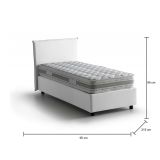 Letto una piazza contenitore bianco 95x215cm comfort - Boudicca